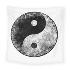 Grunge Yin Yang Square Tapestry (large) by Valentinaart