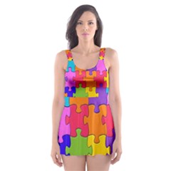 Colorful-10 Skater Dress Swimsuit by ArtworkByPatrick