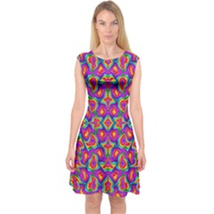 Colorful-11 Capsleeve Midi Dress by ArtworkByPatrick