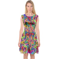 Colorful-12 Capsleeve Midi Dress by ArtworkByPatrick