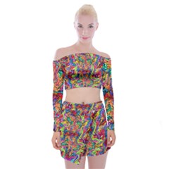 Colorful-12 Off Shoulder Top With Mini Skirt Set by ArtworkByPatrick