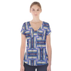 Square-2 Short Sleeve Front Detail Top by ArtworkByPatrick