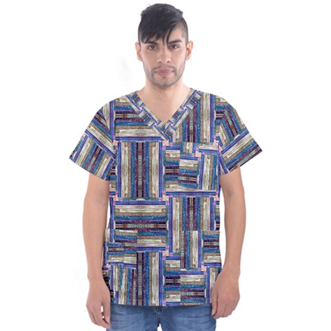 Square-2 Men s V-neck Scrub Top by ArtworkByPatrick