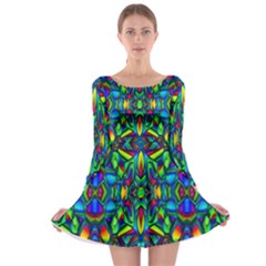 Colorful-13 Long Sleeve Skater Dress by ArtworkByPatrick