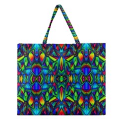 Colorful-13 Zipper Large Tote Bag by ArtworkByPatrick