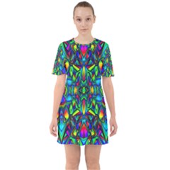 Colorful-13 Sixties Short Sleeve Mini Dress by ArtworkByPatrick