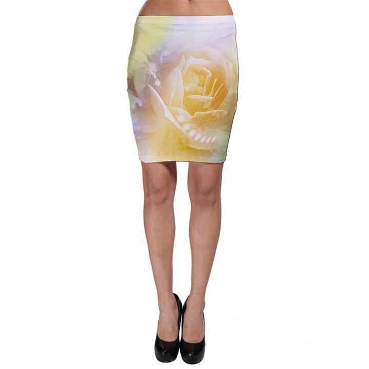 Beautiful Yellow Rose Bodycon Skirt