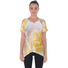 Beautiful Yellow Rose Cut Out Side Drop Tee by FantasyWorld7