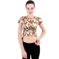 Abstract Textured Grunge Pattern Crew Neck Crop Top by dflcprints