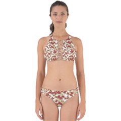 Abstract Textured Grunge Pattern Perfectly Cut Out Bikini Set