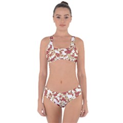 Abstract Textured Grunge Pattern Criss Cross Bikini Set by dflcprints