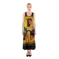 Pin Up Girl  Sleeveless Maxi Dress by Valentinaart