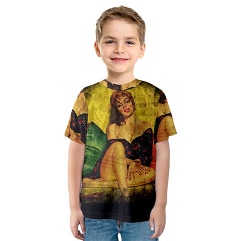 Pin Up Girl  Kids  Sport Mesh Tee by Valentinaart