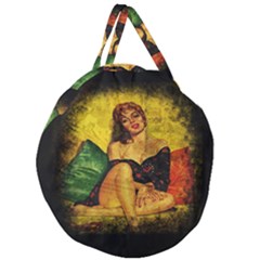 Pin Up Girl  Giant Round Zipper Tote