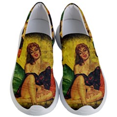 Pin Up Girl  Women s Lightweight Slip Ons by Valentinaart