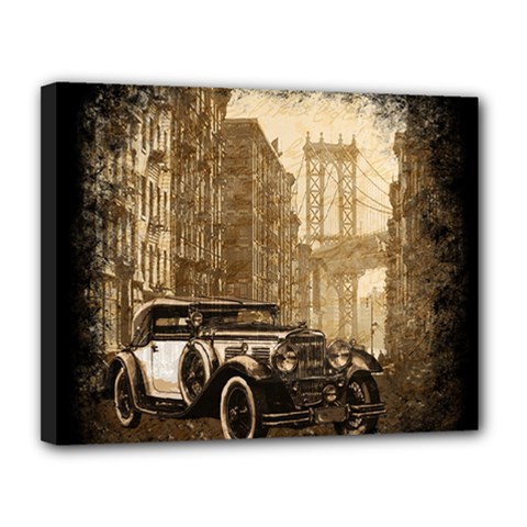 Vintage Old Car Canvas 14  X 11  by Valentinaart