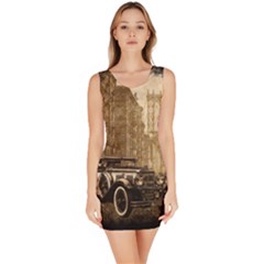 Vintage Old Car Bodycon Dress by Valentinaart