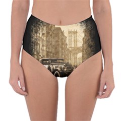 Vintage Old Car Reversible High-waist Bikini Bottoms by Valentinaart