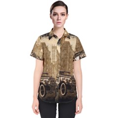 Vintage Old Car Women s Short Sleeve Shirt