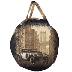 Vintage Old Car Giant Round Zipper Tote