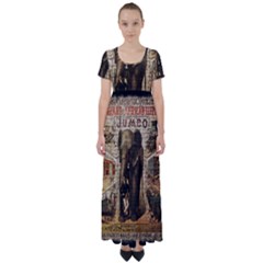 Vintage Circus  High Waist Short Sleeve Maxi Dress