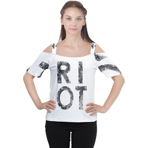 Riot Cutout Shoulder Tee by Valentinaart