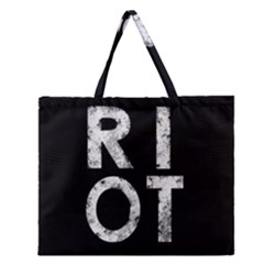 Riot Zipper Large Tote Bag by Valentinaart