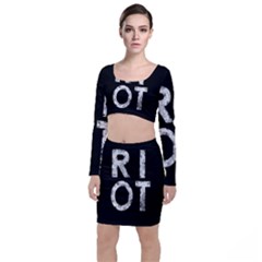 Riot Long Sleeve Crop Top & Bodycon Skirt Set