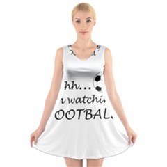 Football Fan  V-neck Sleeveless Skater Dress by Valentinaart