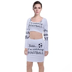 Football Fan  Long Sleeve Crop Top & Bodycon Skirt Set by Valentinaart