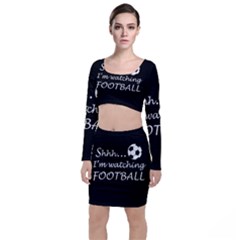 Football fan  Long Sleeve Crop Top & Bodycon Skirt Set