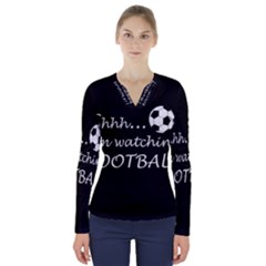 Football fan  V-Neck Long Sleeve Top