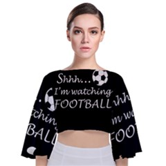 Football fan  Tie Back Butterfly Sleeve Chiffon Top