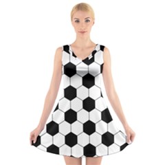 Football V-neck Sleeveless Skater Dress by Valentinaart