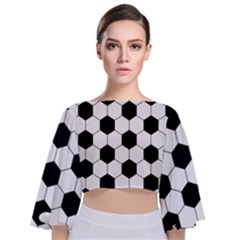 Football Tie Back Butterfly Sleeve Chiffon Top