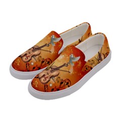 Violin With Violin Bow And Dove Women s Canvas Slip Ons by FantasyWorld7