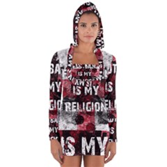 Football Is My Religion Long Sleeve Hooded T-shirt by Valentinaart