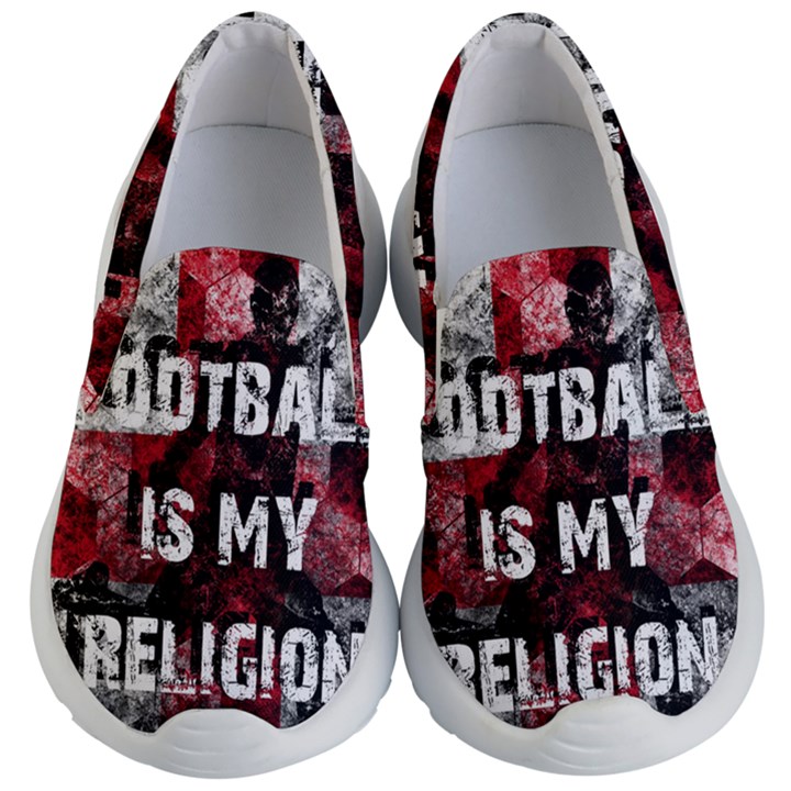 Football is my religion Kid s Lightweight Slip Ons