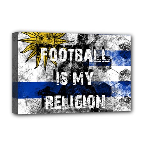 Football Is My Religion Deluxe Canvas 18  X 12   by Valentinaart