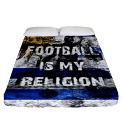 Football Is My Religion Fitted Sheet (california King Size) by Valentinaart