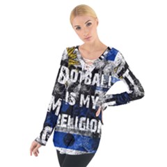 Football Is My Religion Tie Up Tee by Valentinaart