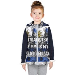 Football Is My Religion Kid s Hooded Puffer Vest by Valentinaart