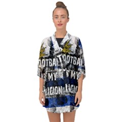 Football Is My Religion Half Sleeve Chiffon Kimono by Valentinaart