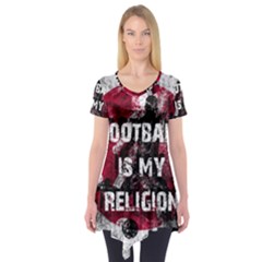 Football Is My Religion Short Sleeve Tunic  by Valentinaart