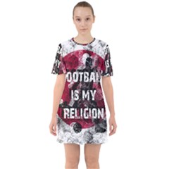 Football Is My Religion Sixties Short Sleeve Mini Dress by Valentinaart