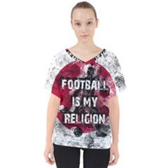 Football Is My Religion V-neck Dolman Drape Top by Valentinaart