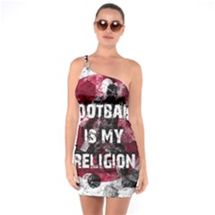 Football Is My Religion One Soulder Bodycon Dress by Valentinaart