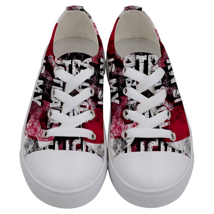 Football is my religion Kids  Low Top Canvas Sneakers