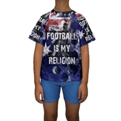 Football Is My Religion Kids  Short Sleeve Swimwear by Valentinaart