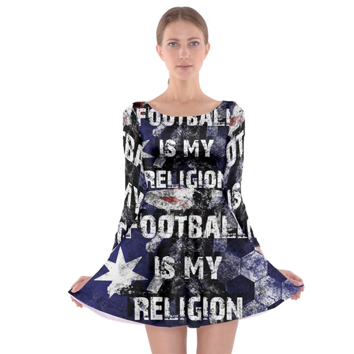 Football is my religion Long Sleeve Skater Dress